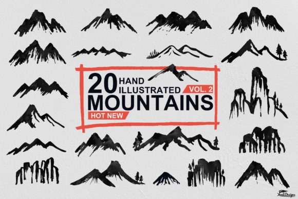 Download Hand Illustrated Mountains Vol 2 - Premium Resources