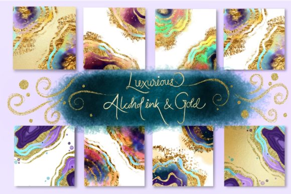 Download Luxurious Alcohol Ink &amp; Gold - Premium Resources