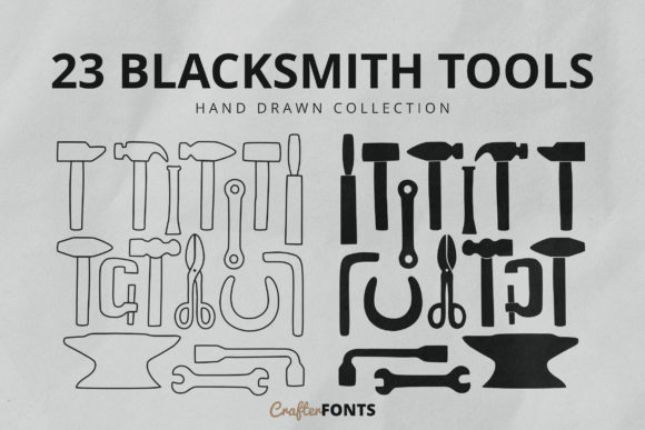 Download Hand Drawn Blacksmith Tools - Premium Bundle