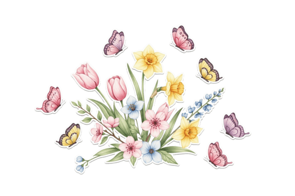 Download Pastel Spring Floral Arrangement Art - Spring floral Collection