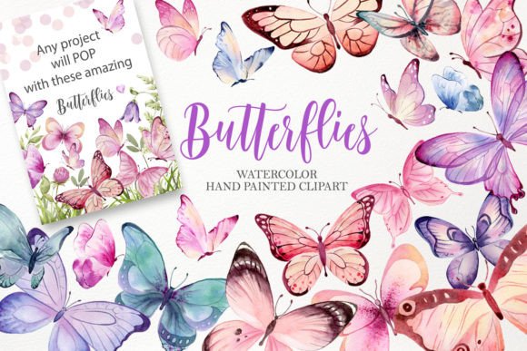 Download Watercolor Butterfly Clipart PNG - Watercolor butterfly clipart Collection