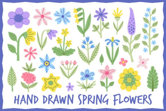 Download Hand Drawn Spring Flowers PNG Clipart - Spring flowers png Collection
