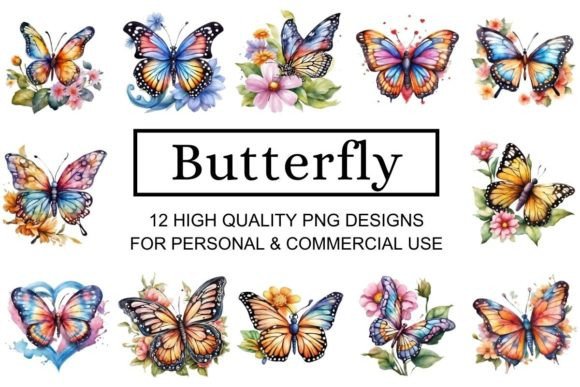 Download Watercolor Butterfly Clipart Collection - Watercolor butterfly clipart Collection