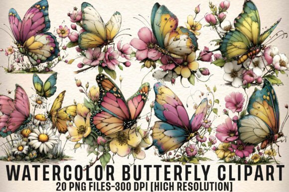 Download Watercolor Butterfly Clipart Bundle - Watercolor butterfly clipart Collection