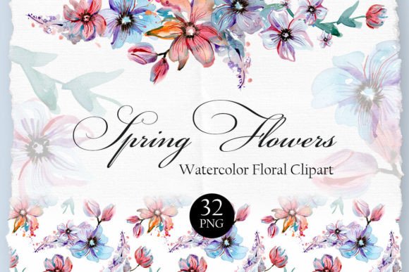Download Spring Floral Watercolor Clipart - Spring floral Collection